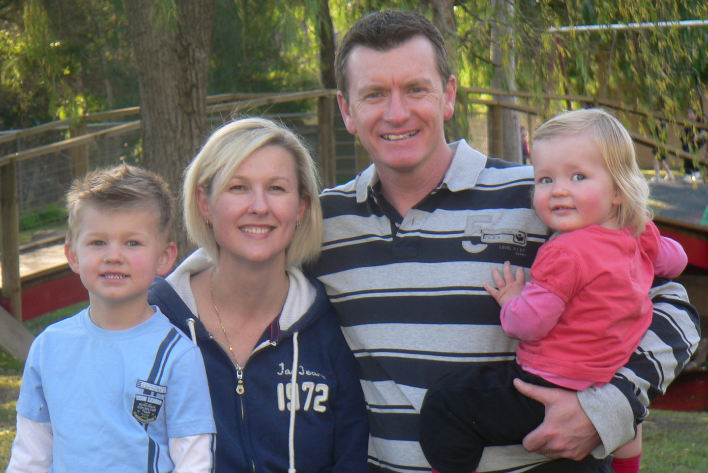Jodie and Scott Pratt with their kids Cooper and Macey e1560645510405